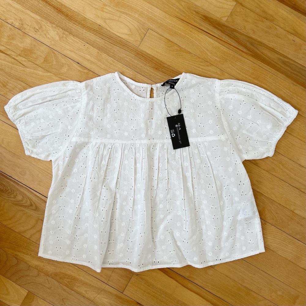 NWT ASOS Wednesday's Girl Broderie Smock Blouse - S